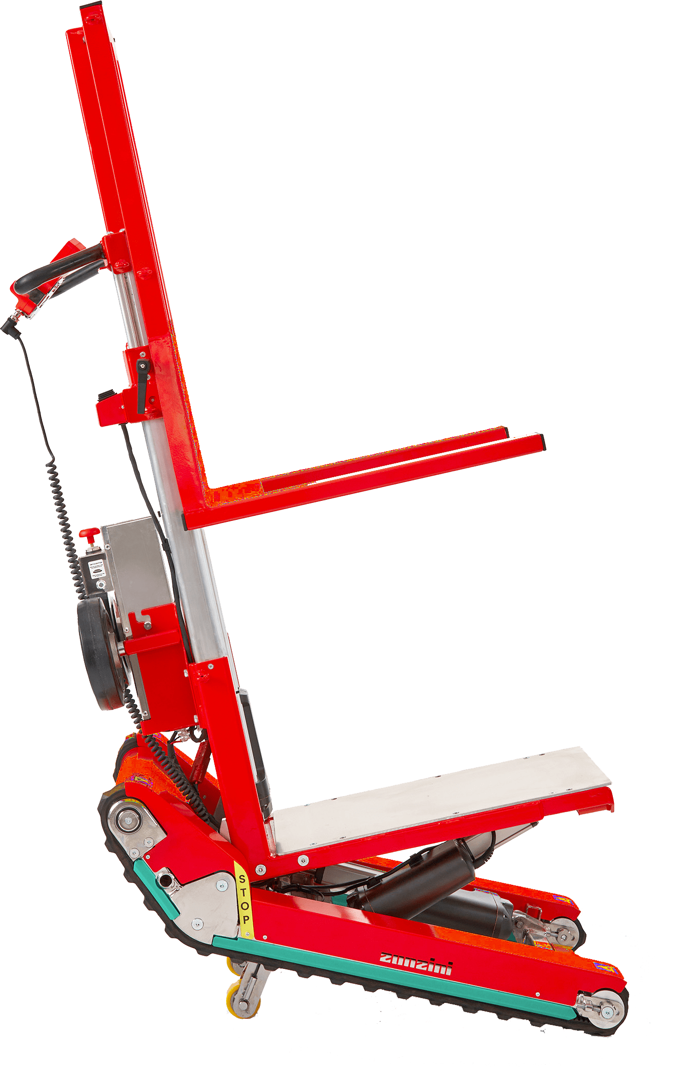 carrello saliscale elettrico cingolato domino lift stabilizzato